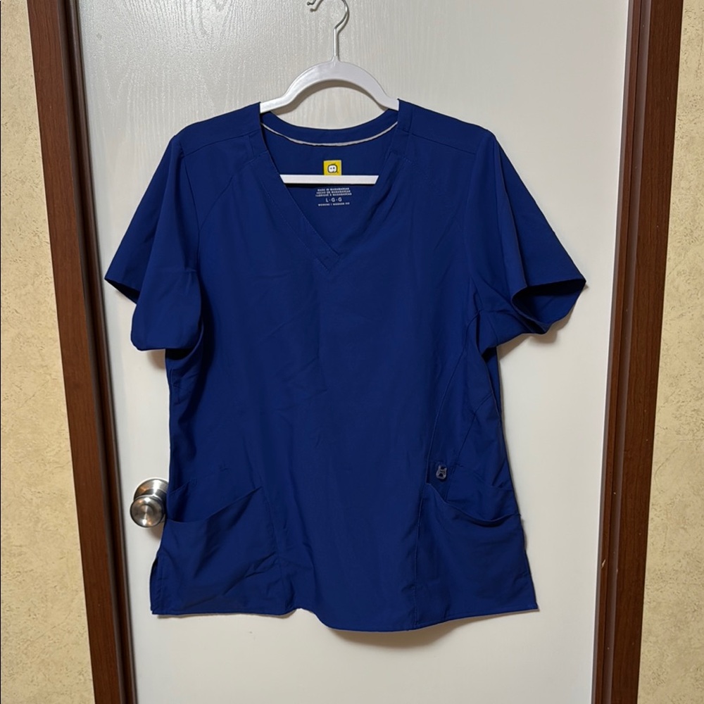 WonderWink Women’s Blue Scrub Top Size L